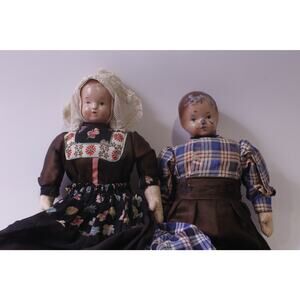 Antique, Dutch Dolls, Soft Body, Traditional Clothing, Retro Toy ~ 250826-WH 518